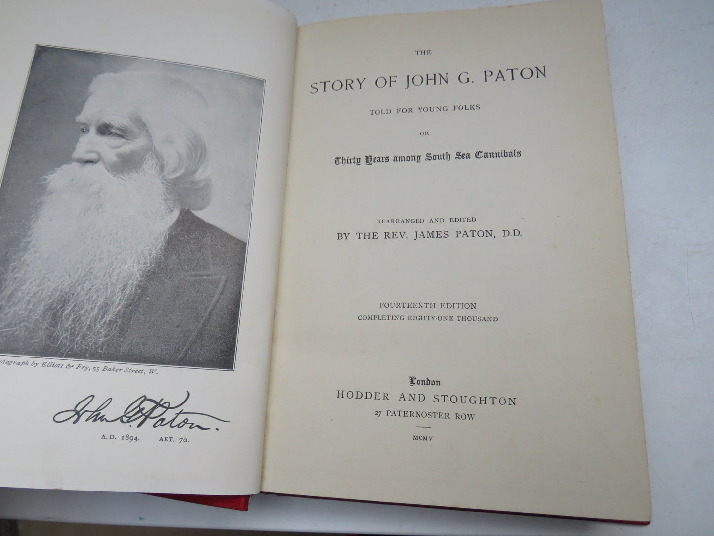 The Story of John G. Paton Told For Young Folks or Thirty Years Among South Sea Cannibals 1905