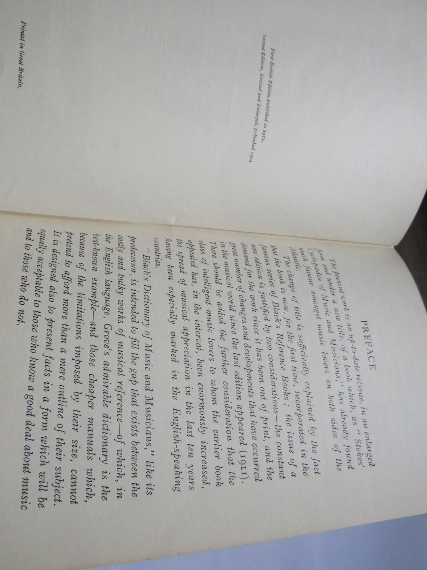 Black's Dictionary of Music & Musicians By L.J. Bekker 1924