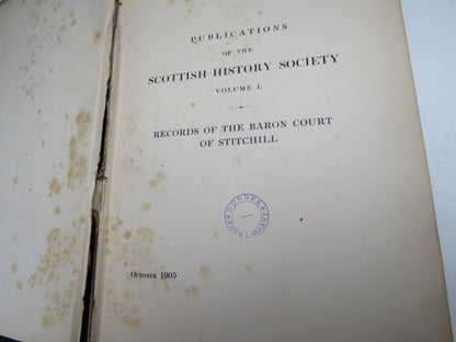 Records Of The Baron Court of Stitchill 1655-1807 --1905 book image 4