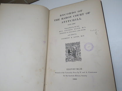 Records Of The Baron Court of Stitchill 1655-1807 --1905 book image 5