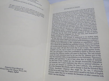 The Oxford Book of Literary Anecdotes Edited By James Sutherland 1976, Vintage Book book image 3
