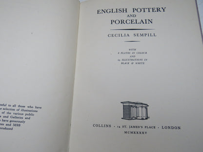 English Pottery and Porcelain by Cecilia Sempill (Antiques Reference Book, 1945) book image 3