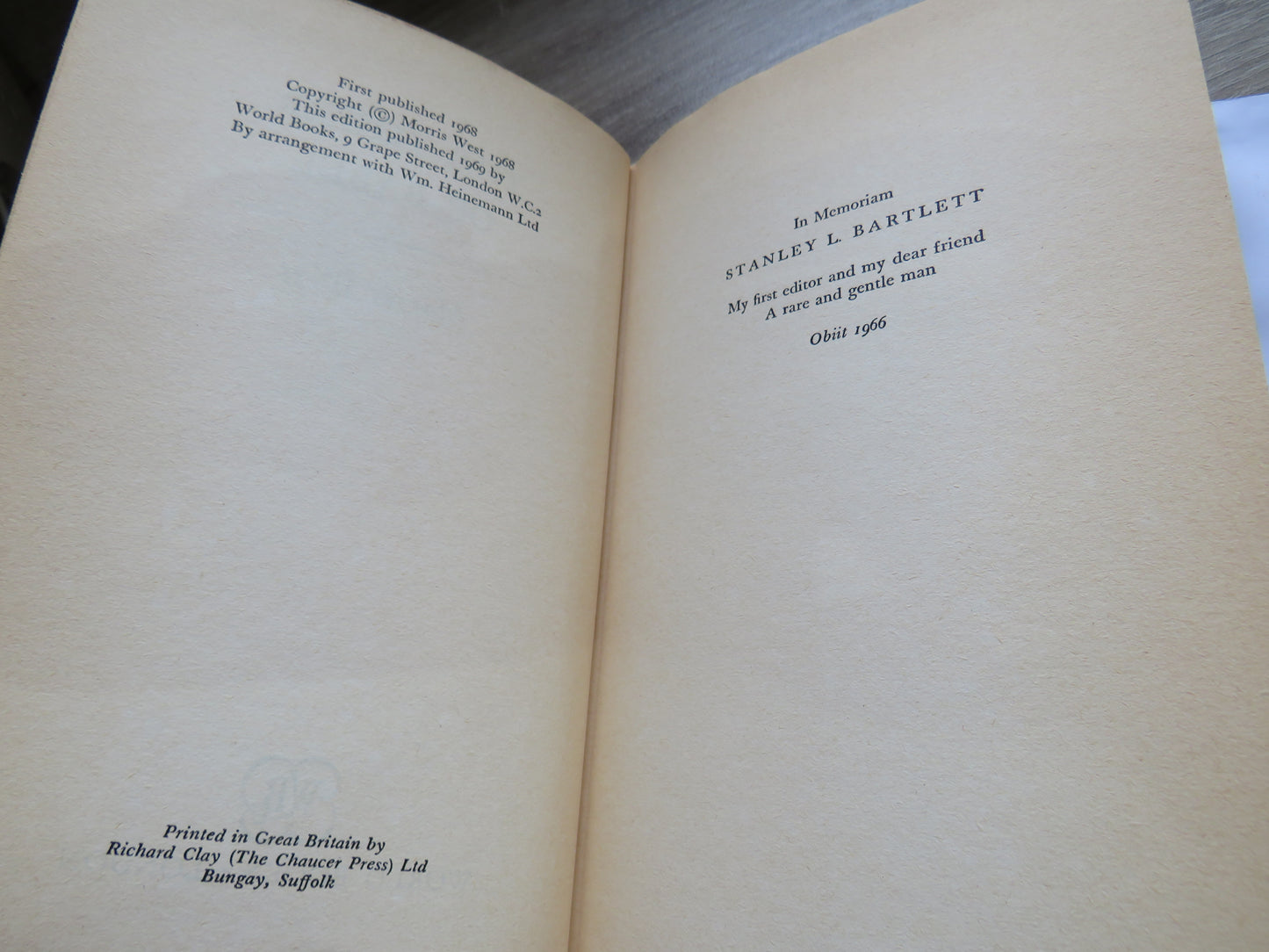 The Tower of Babel By Morris West 1969