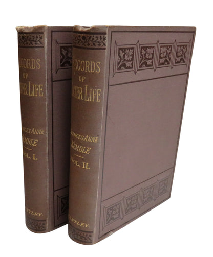 Records of Later Life By Frances Anne Kemble Vol I  & II 1882 book front cover
