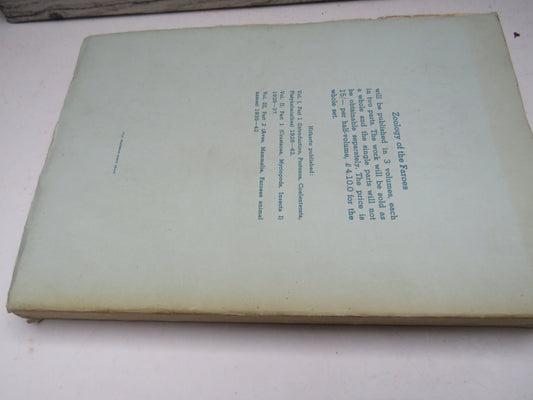 The Zoology Of The Faroes Edited By Ad. S. Jensen W. Lundbeck Th. Mortensen and R. Sparck