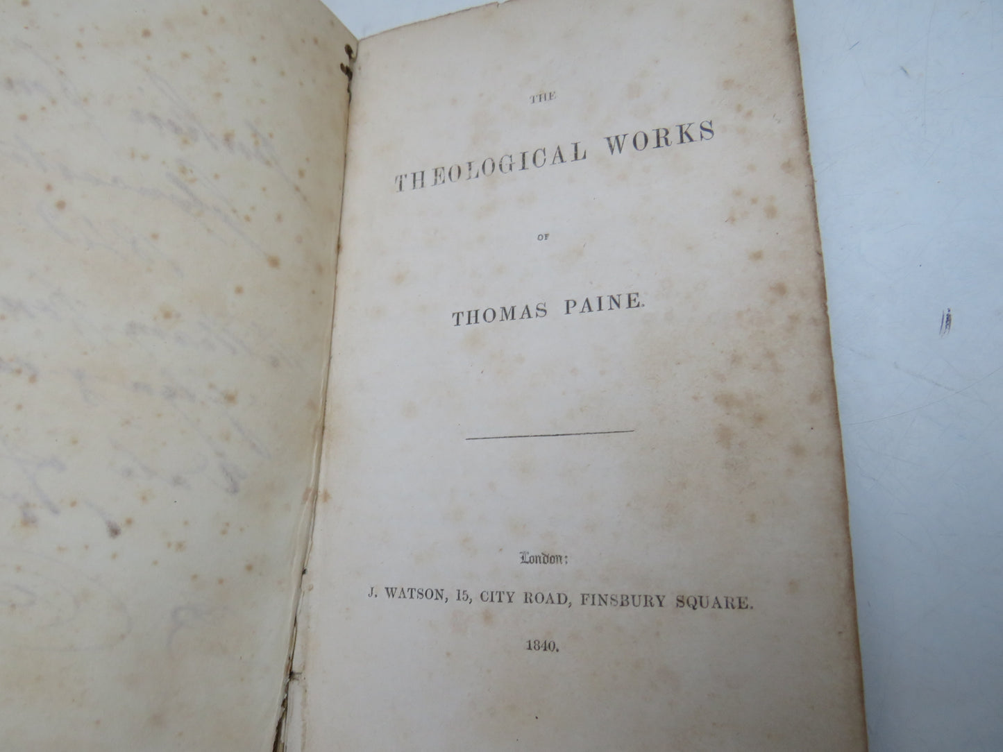 The Theological Works of Thomas Paine (Rare Antique Religion & Philosophy Book, 1840)
