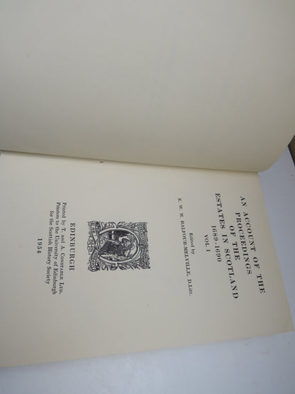 An Account Of The Proceedings Of The Estates In Scotland 1689-1690 Vol I 1954 book image 6