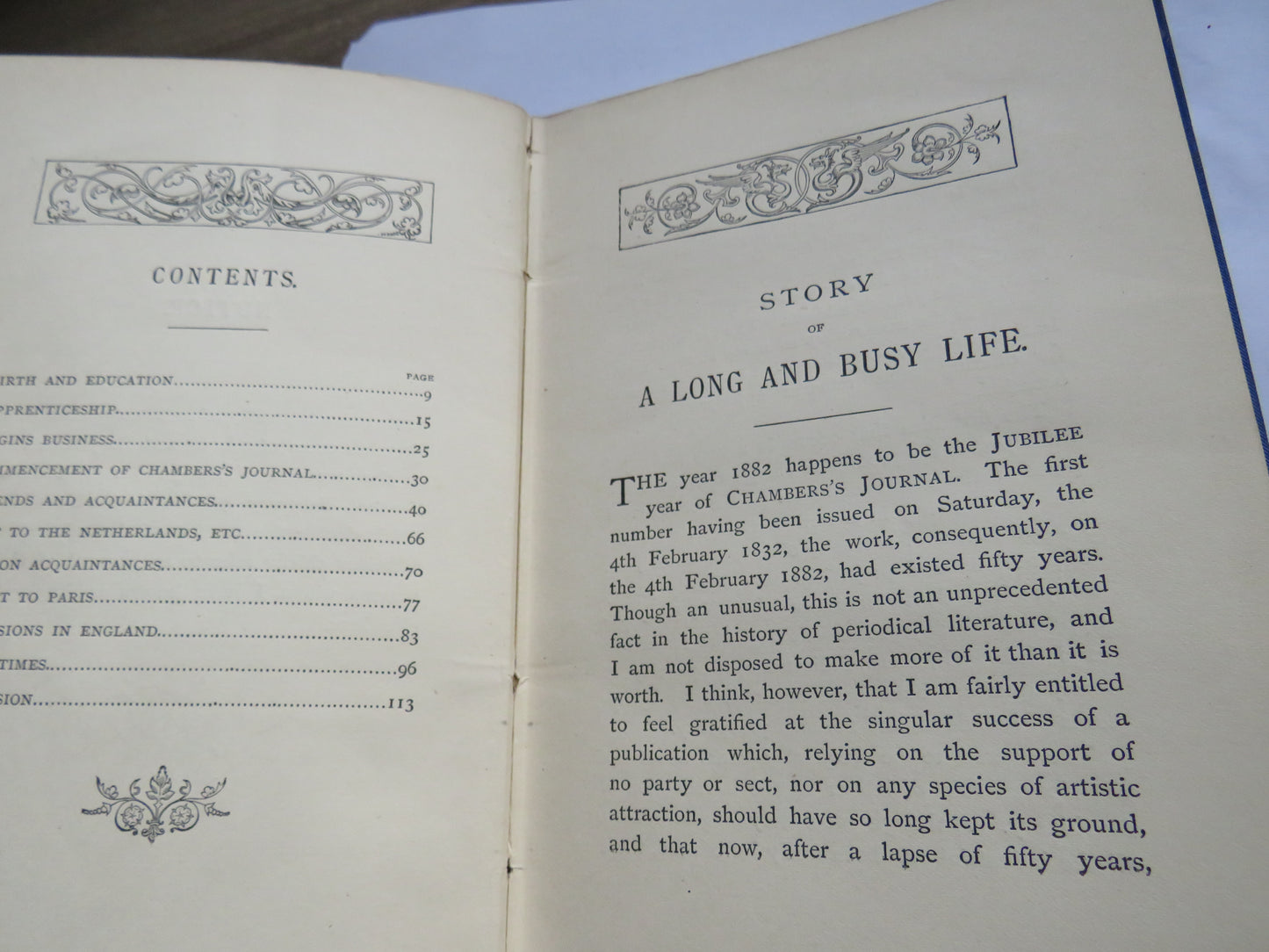 Story of A Long and Busy Life By W. Chambers 1882