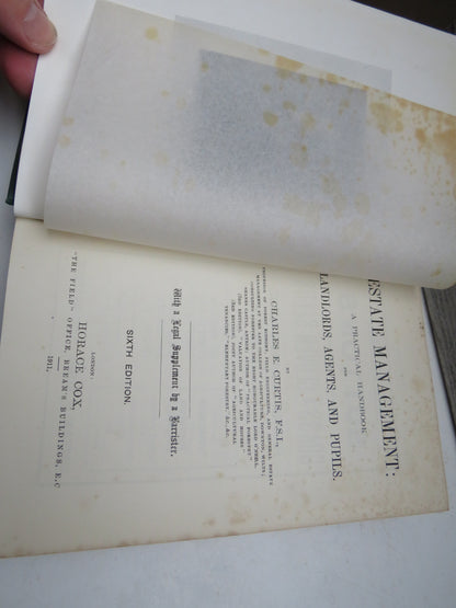 Estate Management: A Practical Handbook For Landlords, Agents, and Pupils By Charles E. Curtis 1911