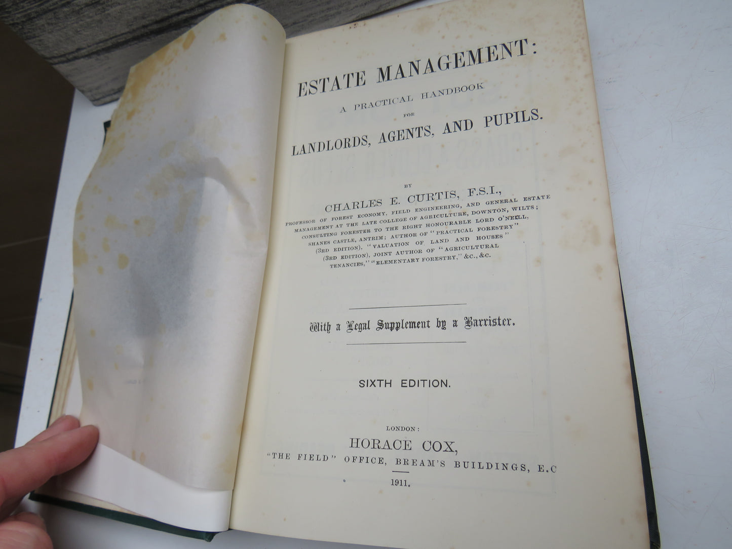 Estate Management: A Practical Handbook For Landlords, Agents, and Pupils By Charles E. Curtis 1911