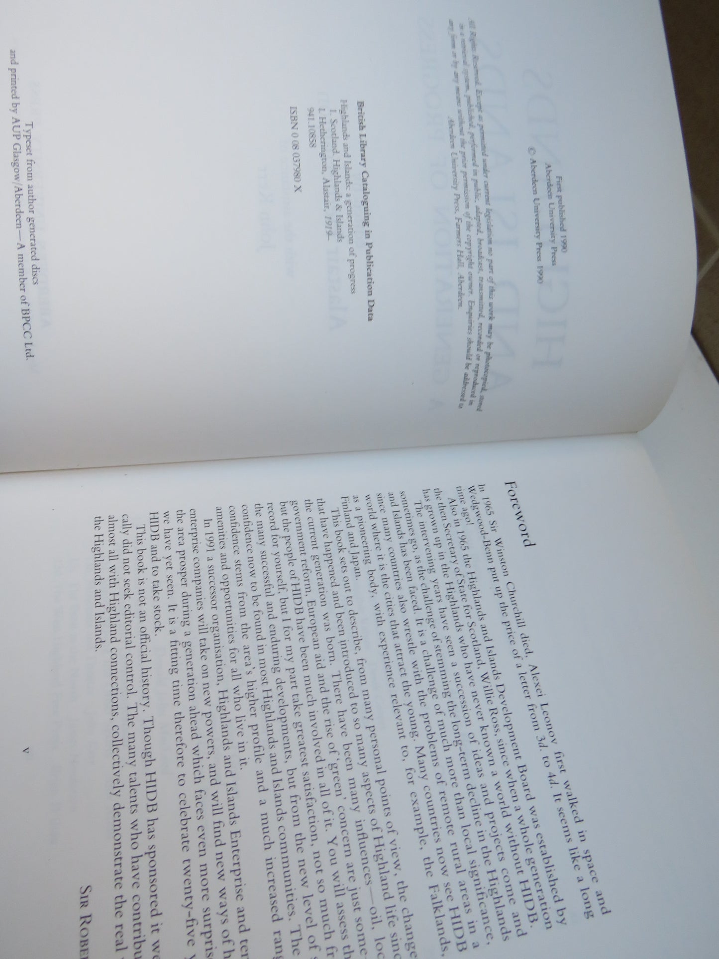 Highlands & Islands, A Generation of Progress edited by Alastair Hetherington, 1990
