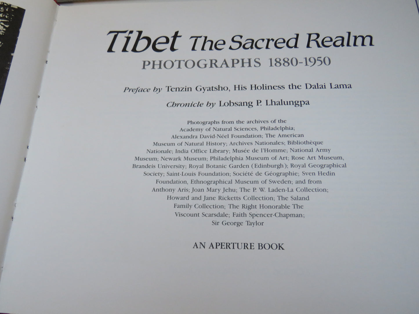 Tibet The Sacred Realm, Photographs 1880-1950 by Tenzin Gyatscho & Lobsang P. Lhalungpa (Vintage Photography Book, 1984)