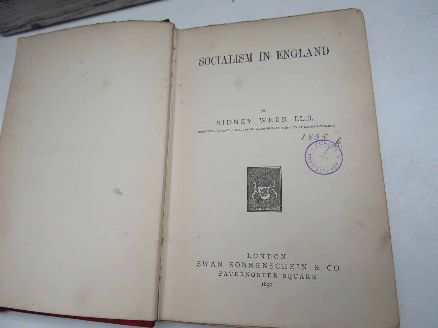 Socialism In England By Sidney Webb 1890