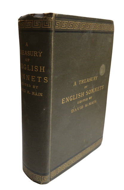 A Treasury Of English Sonnets By David M. Main 1880 book front cover