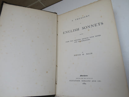 A Treasury Of English Sonnets By David M. Main 1880 book image 4