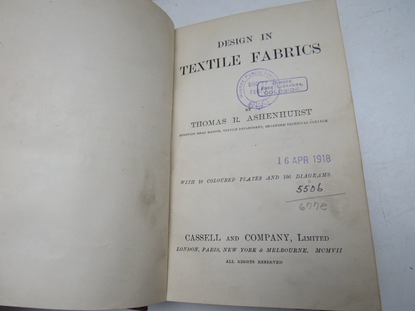 Design In Textile Fabrics By Thomas R. Ashenhurst 1907