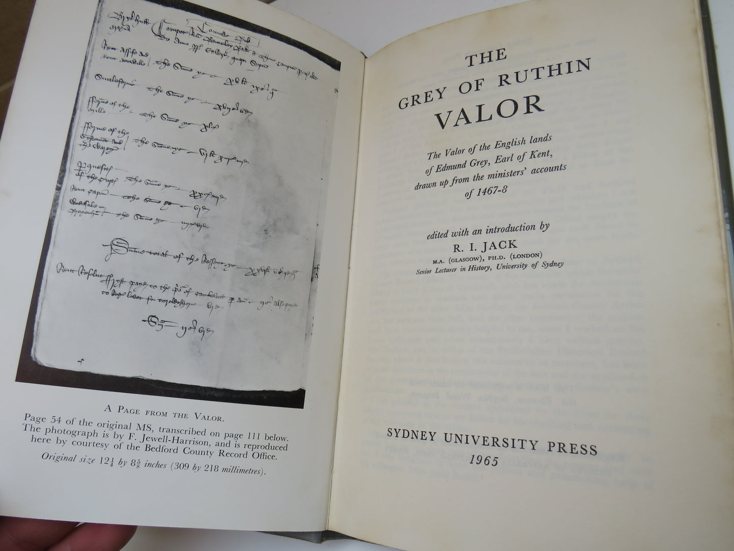 The Grey Of Ruthin Valor The Valor Of The English Lands of Edmund Grey, Earl of Kent, Drawn Up From The Ministers Accounts of 1467-8 1965