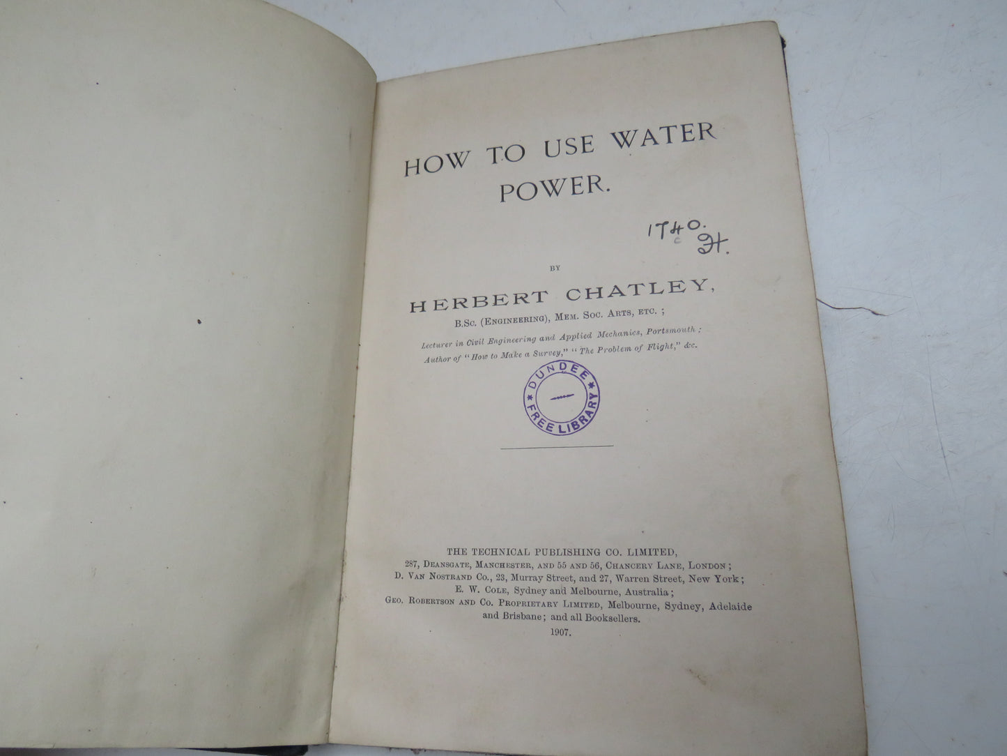 How To Use Water Power By Herbert Chatley 1907