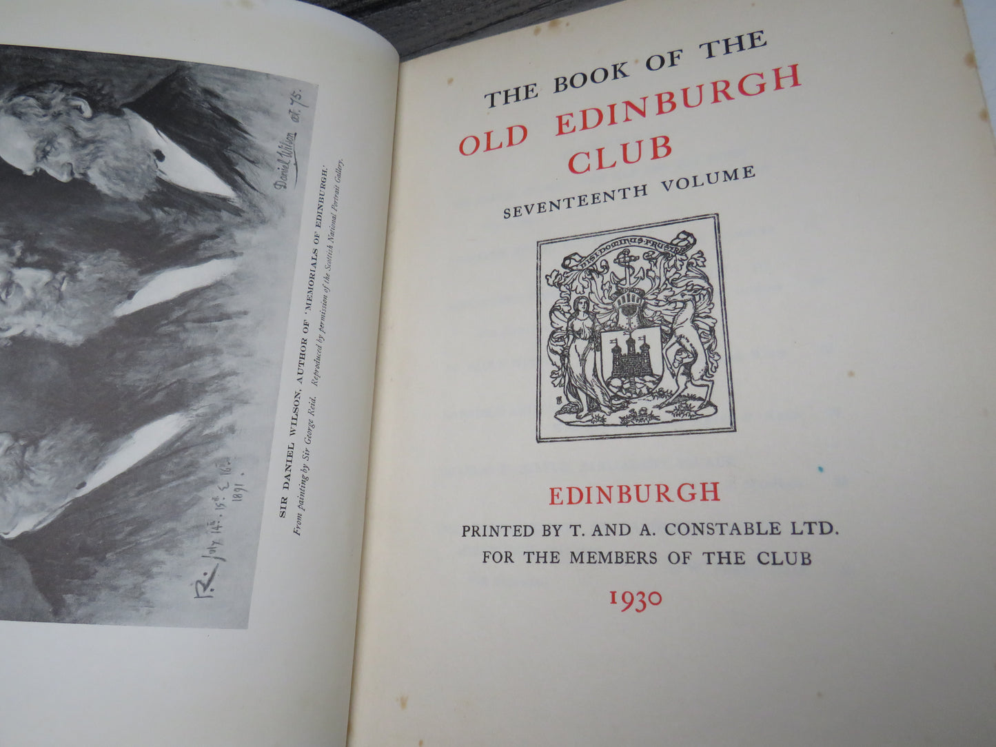 The Book of the Old Edinburgh Club, Seventeenth Volume, 1930