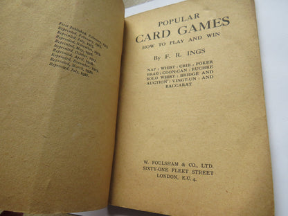 Popular Card Games How To Play and Win By F.R. Ings book image 3