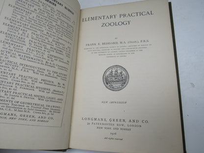 Elementary Practical Zoology By Frank E. Beddard 1906