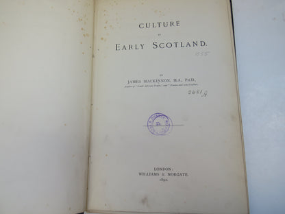 Culture In Early Scotland By James Mackinnon 1892 book image 5