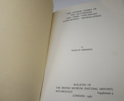 The Generic Names Of The Butterflies and Their Type-Species (Lepidoptera: Rhopalocera) 1967 book image 5