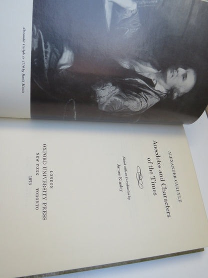 Anecdotes and Characters of the Times By Alexander Carlyle Edited With an Intro By James Kinsley 197 book image 4