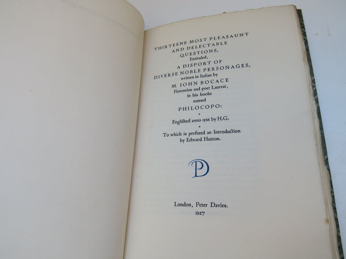 Thirteene Most Pleasaunt and Delectable Questions 1556... 1927 Limited Edition