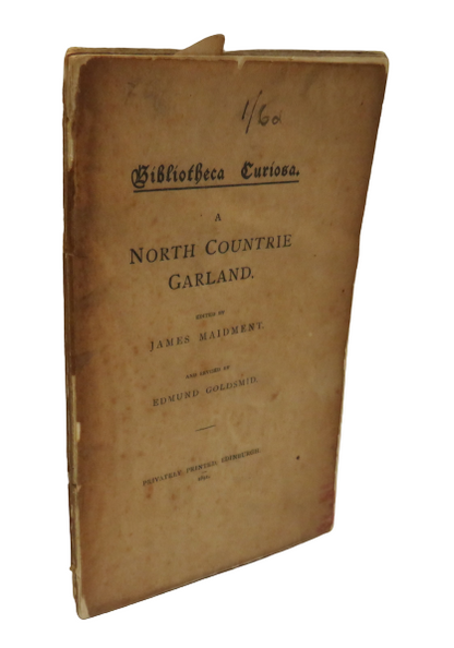 A North Countrie Garland Edited By James Maidment 1891 book front cover
