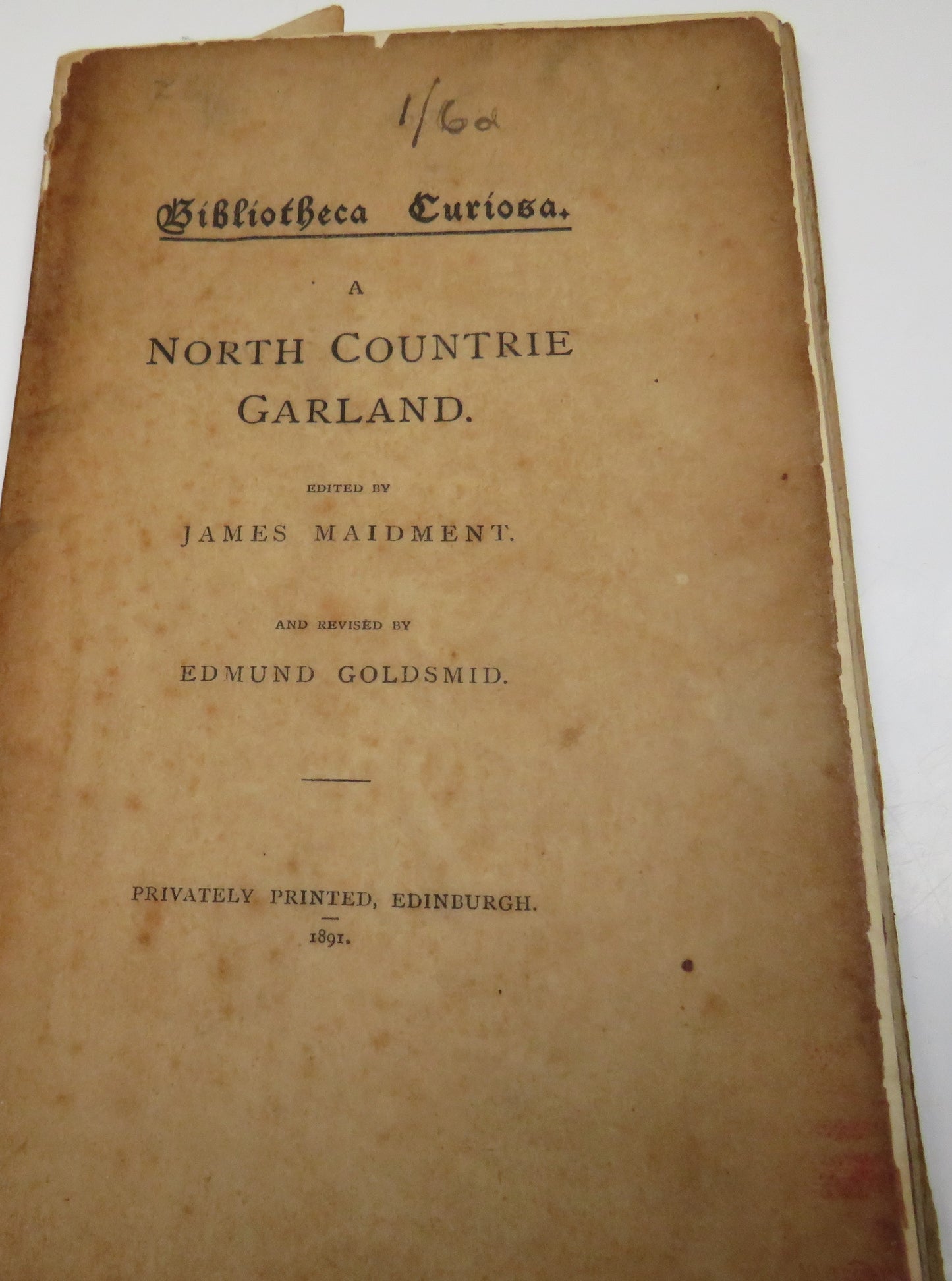 A North Countrie Garland Edited By James Maidment 1891