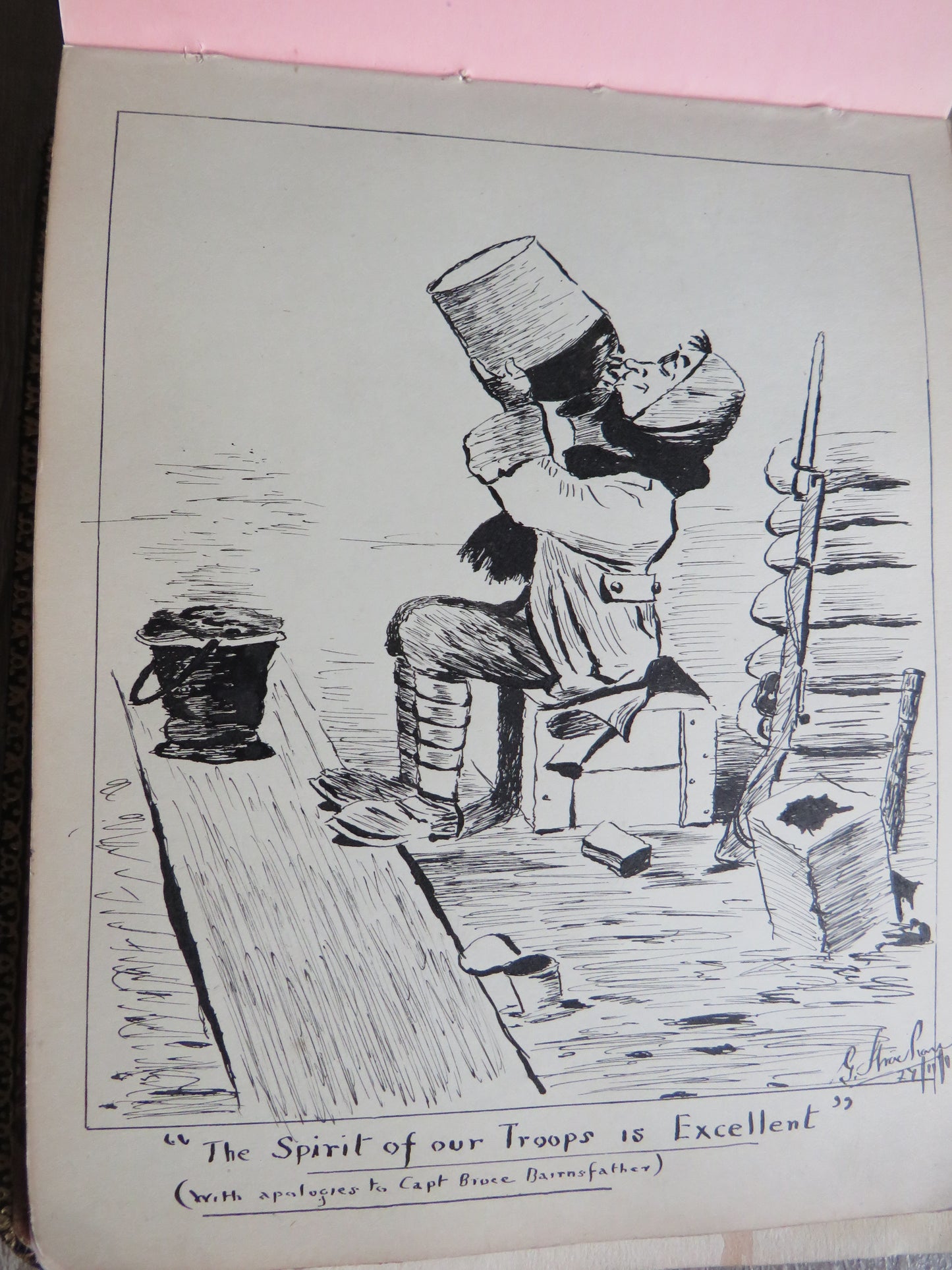 An Excellent Scrap / Sketch Book Dated 1918 Edinburgh WWI Cario, etc.