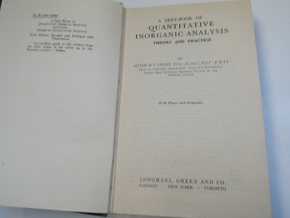 A Text-Book Of Quantitative Inorganic Analysis Theory and Practice By Arthur I. Vogel 1947 book image 4