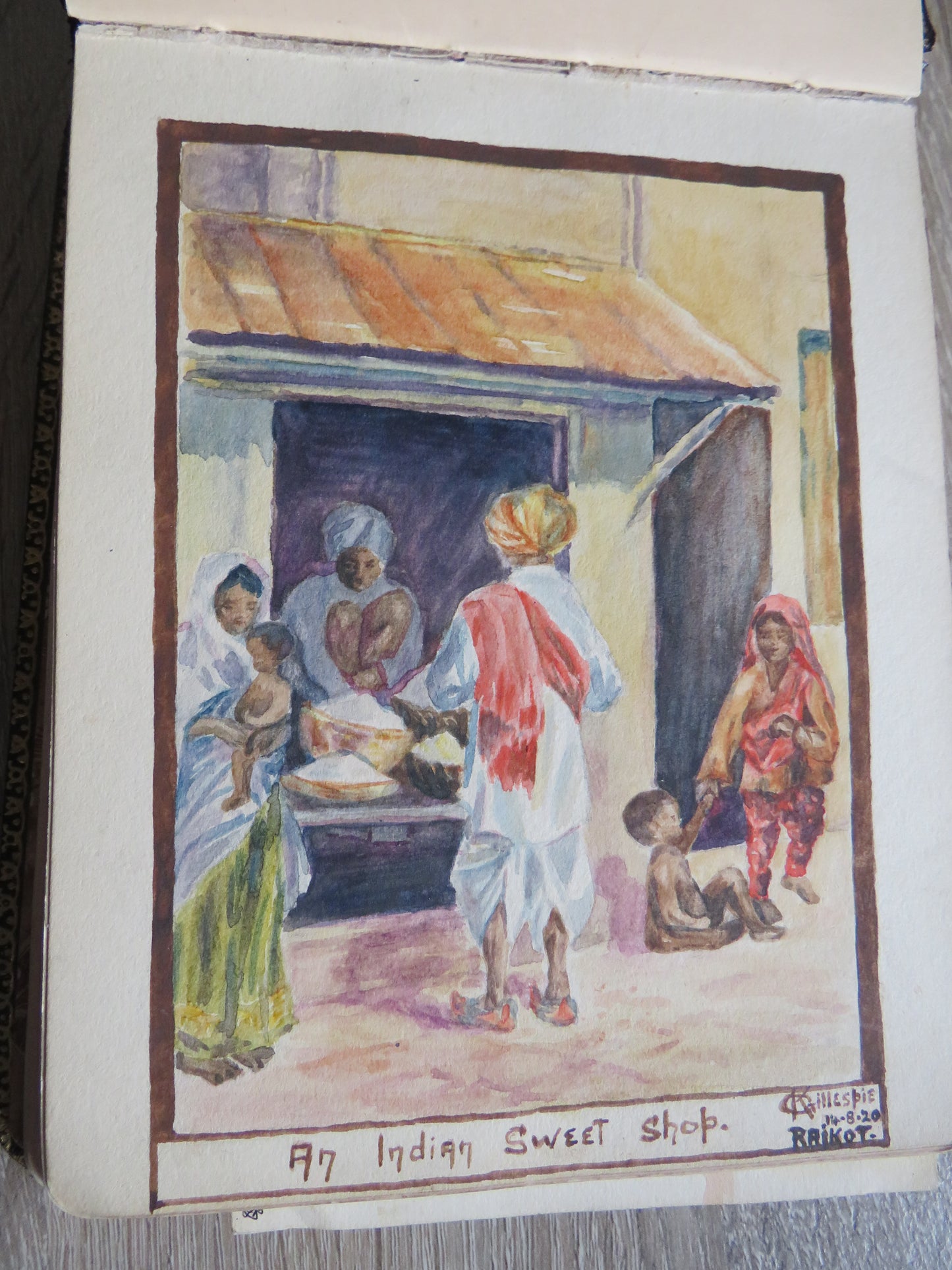 An Excellent Scrap / Sketch Book Dated 1918 Edinburgh WWI Cario, etc.