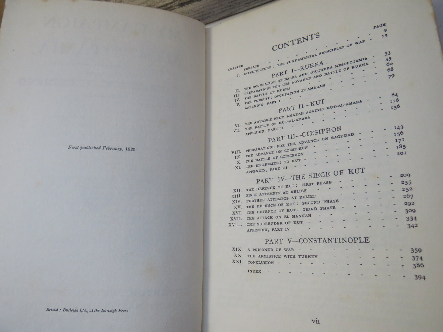My Campaign In Mesopotamia By Major-General Sir Charles V.F. Townshend 1920