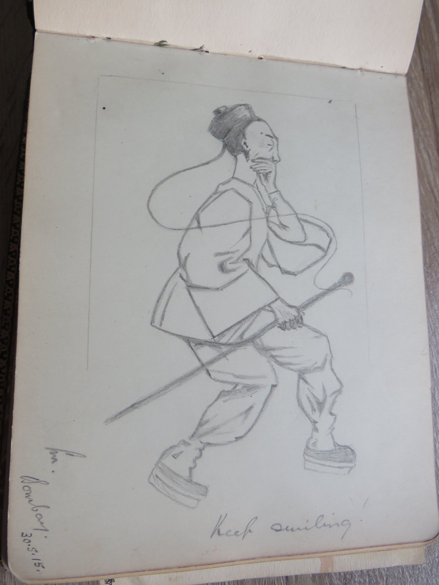 An Excellent Scrap / Sketch Book Dated 1918 Edinburgh WWI Cario, etc.