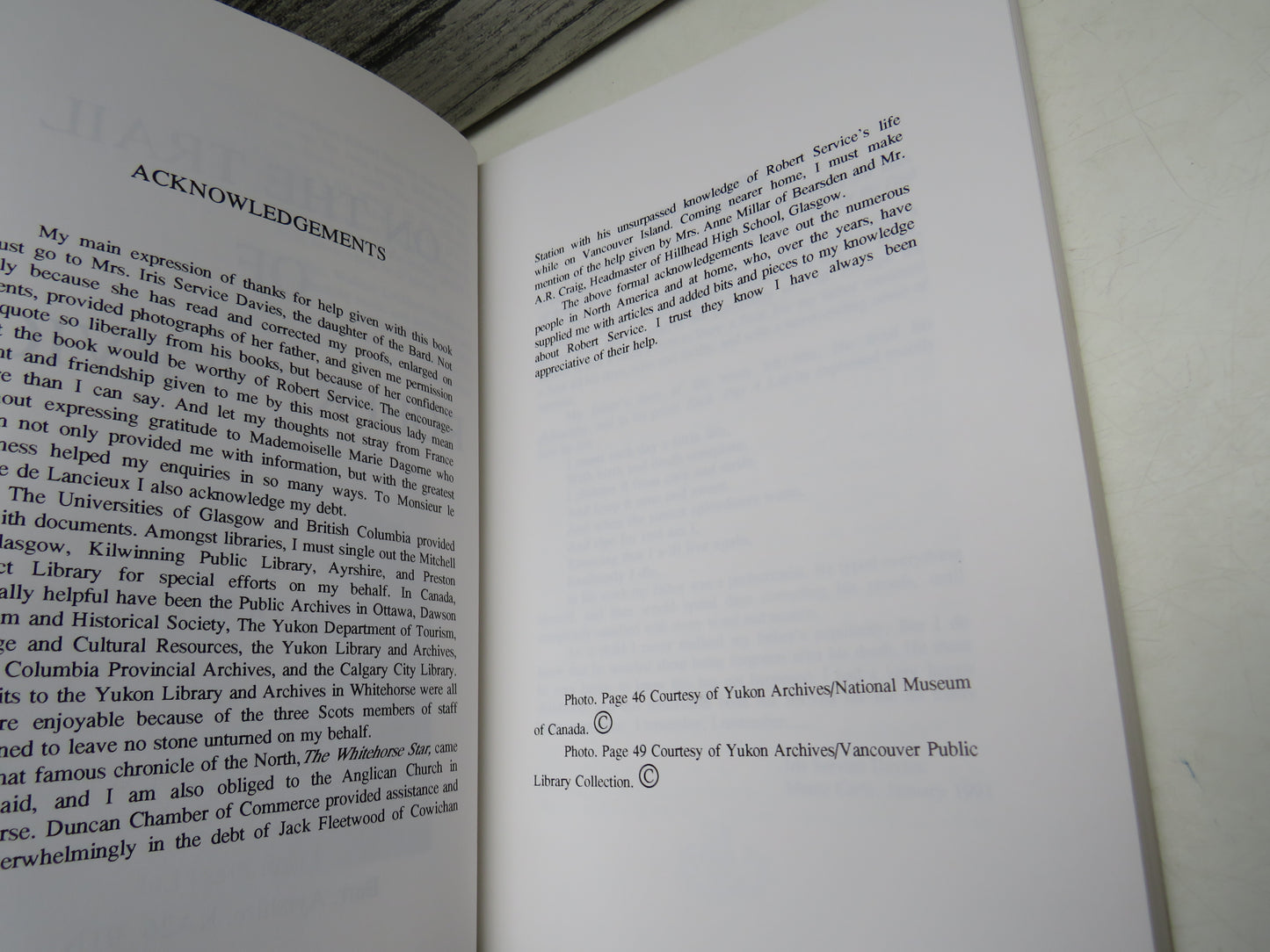 On The Trail of Robert Service by G. W. Lockhart, 1992