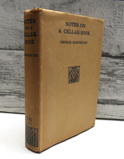 Notes on a Cellar-Book by George Saintsbury, 1931 book front cover