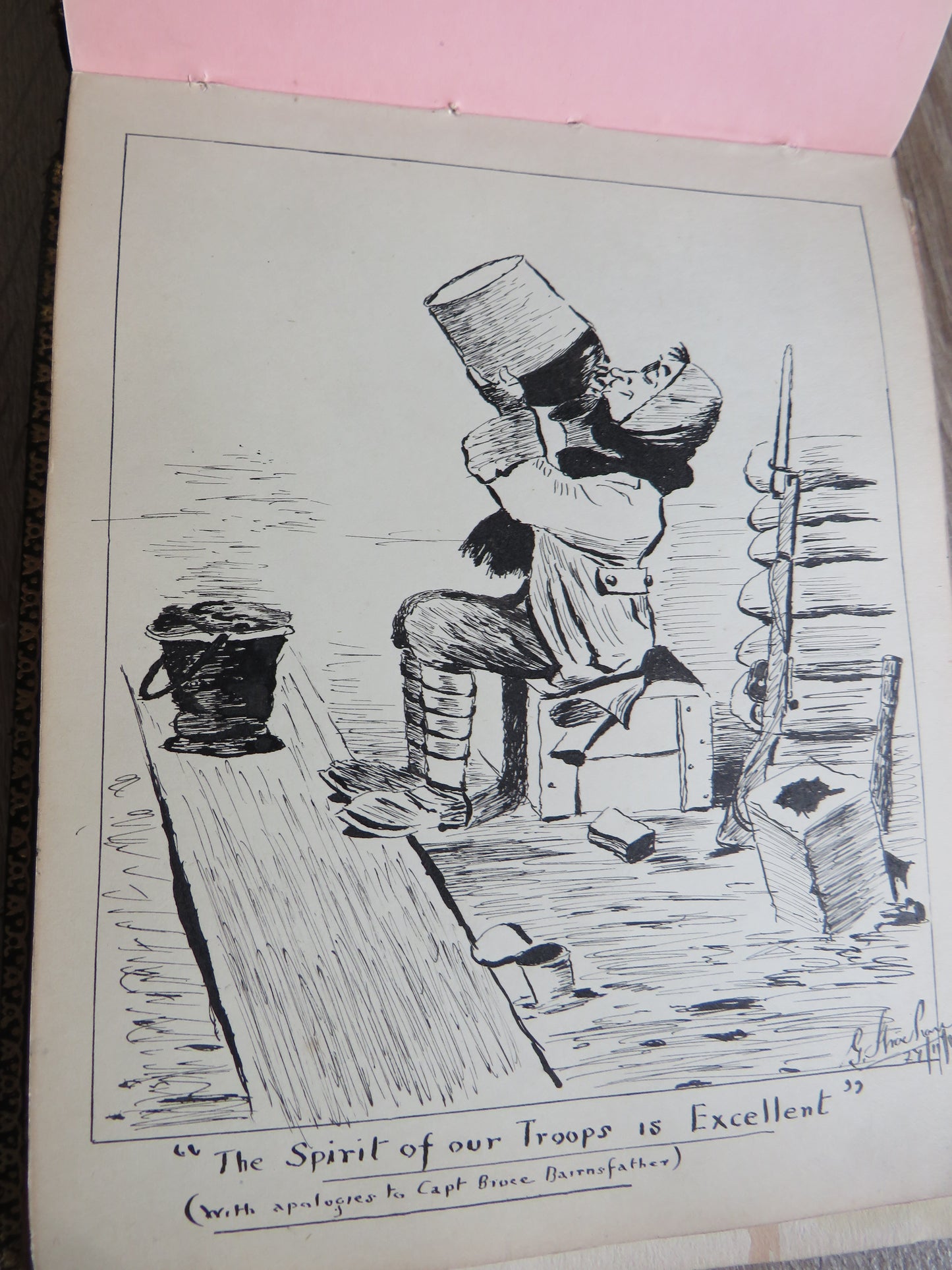 An Excellent Scrap / Sketch Book Dated 1918 Edinburgh WWI Cario, etc.