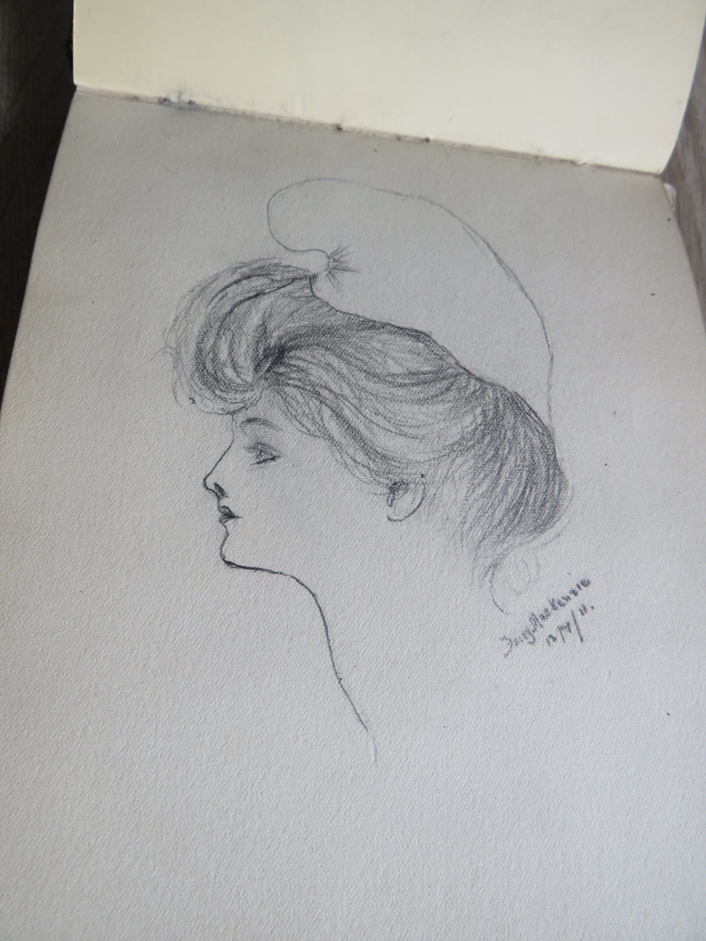 An Excellent Scrap / Sketch Book Dated 1918 Edinburgh WWI Cario, etc.