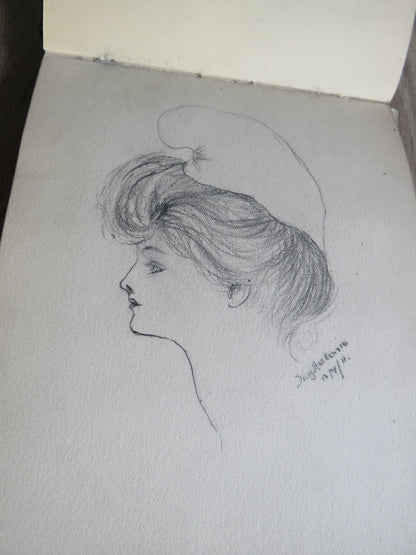 An Excellent Scrap / Sketch Book Dated 1918 Edinburgh WWI Cario, etc. book image 17