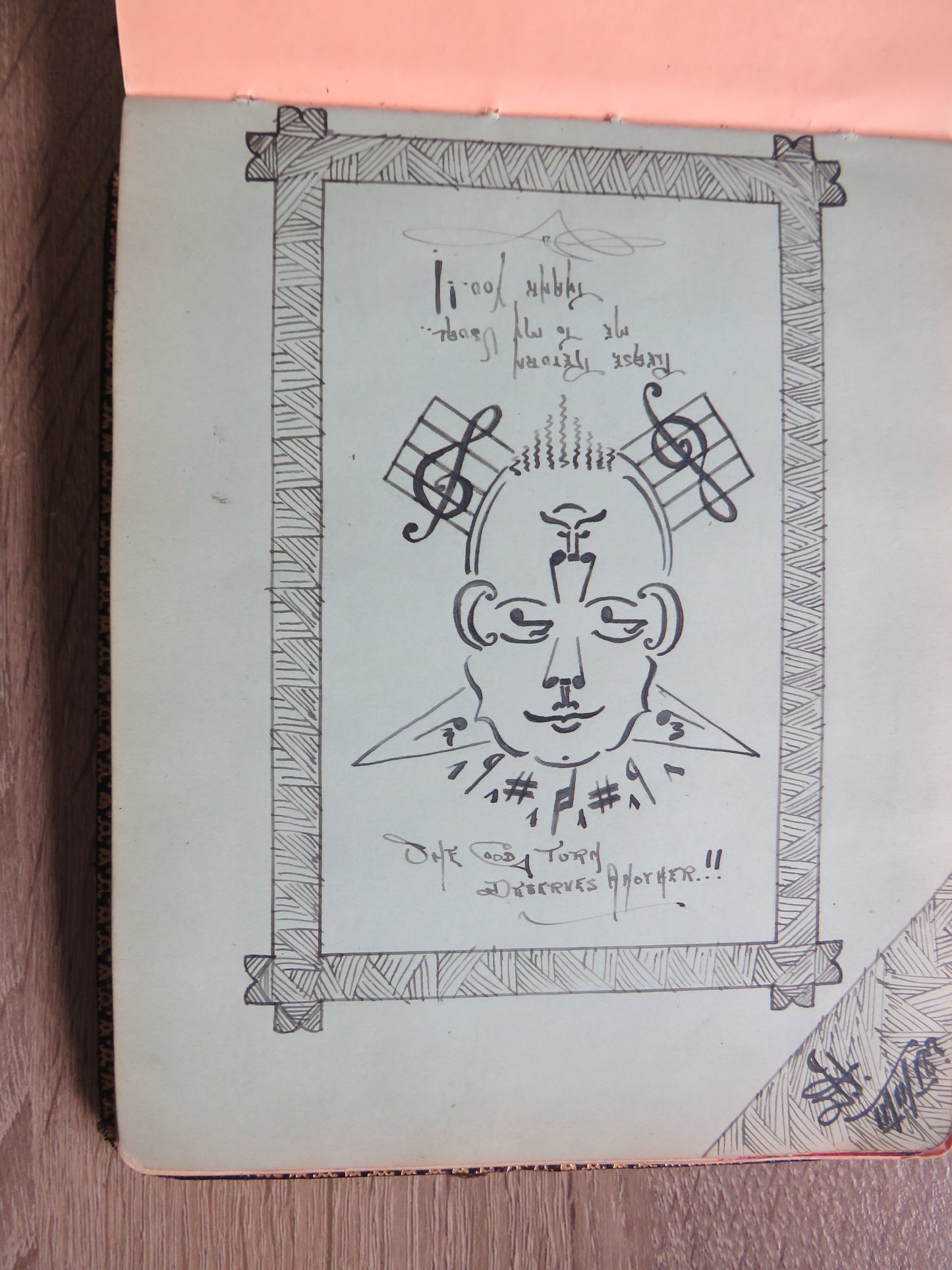 An Excellent Scrap / Sketch Book Dated 1918 Edinburgh WWI Cario, etc.