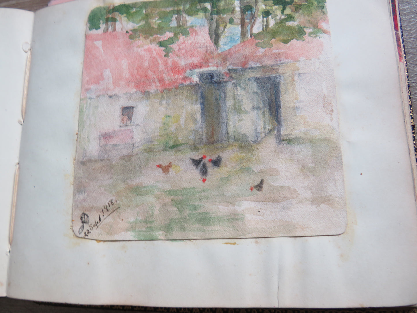 An Excellent Scrap / Sketch Book Dated 1918 Edinburgh WWI Cario, etc.