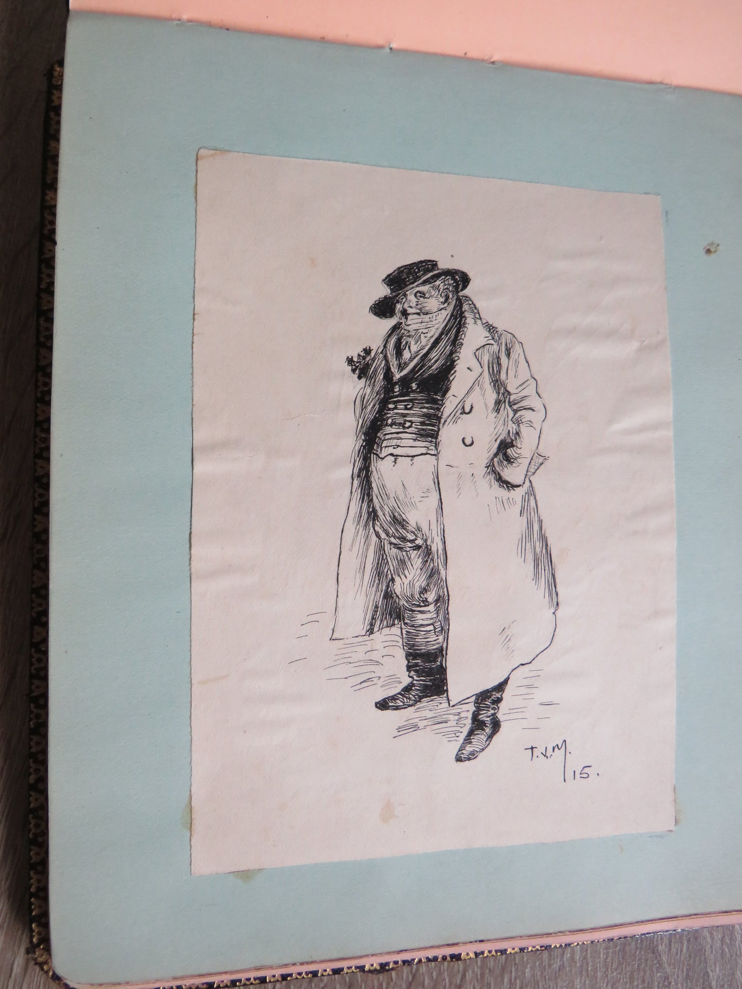 An Excellent Scrap / Sketch Book Dated 1918 Edinburgh WWI Cario, etc.