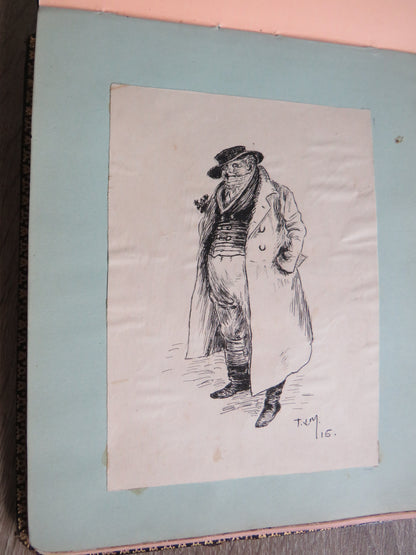 An Excellent Scrap / Sketch Book Dated 1918 Edinburgh WWI Cario, etc. book image 26