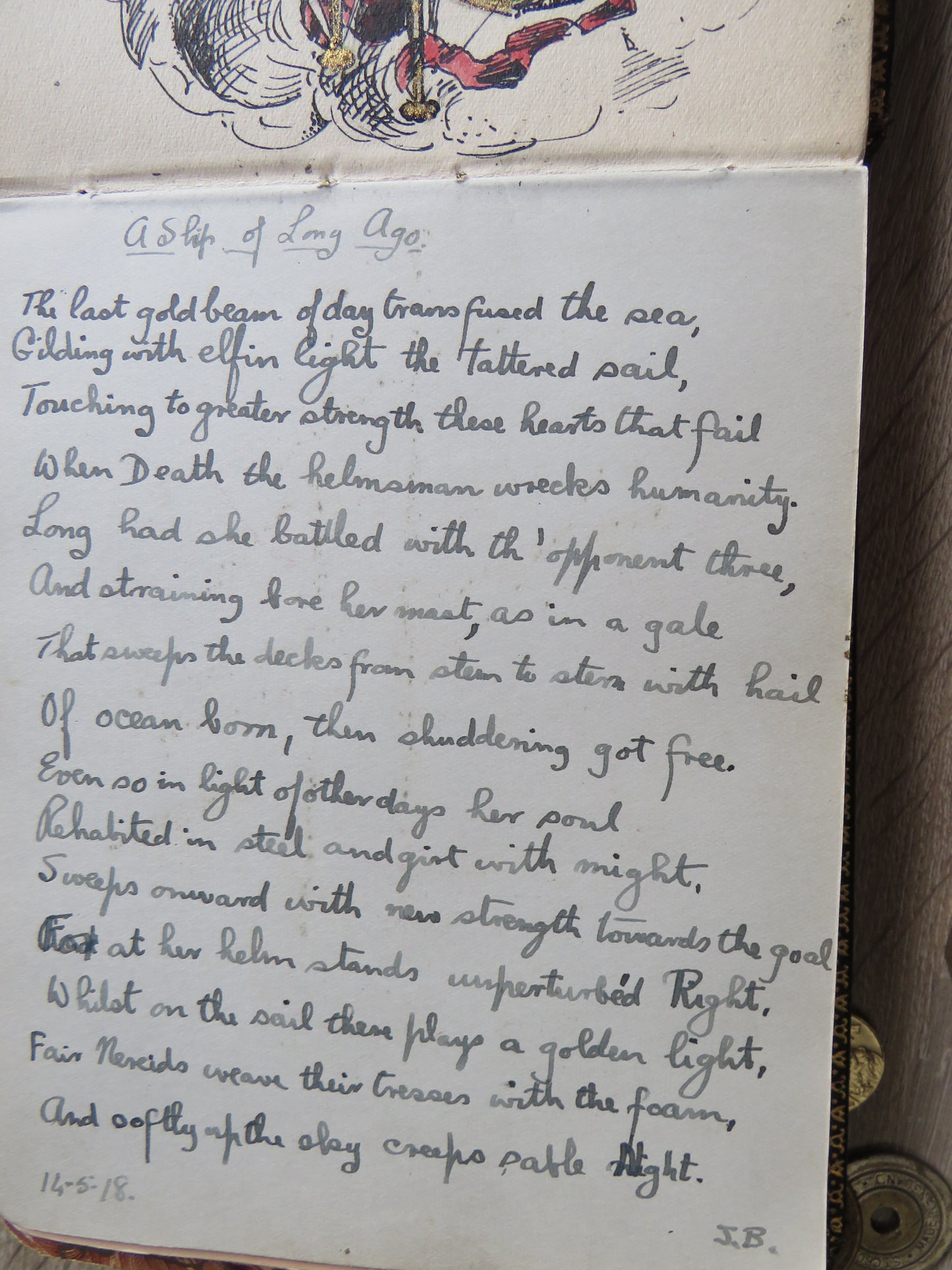 An Excellent Scrap / Sketch Book Dated 1918 Edinburgh WWI Cario, etc.