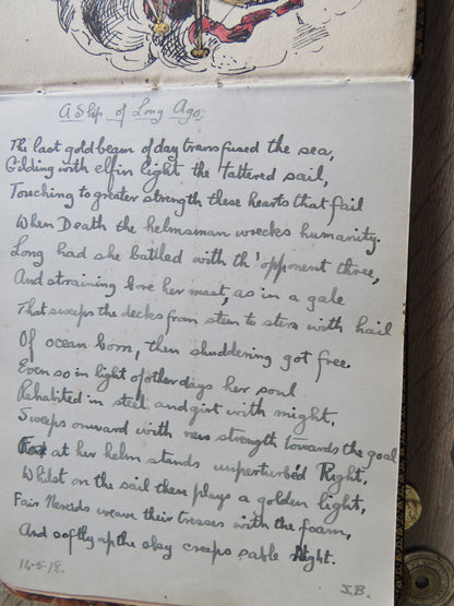 An Excellent Scrap / Sketch Book Dated 1918 Edinburgh WWI Cario, etc. book image 27