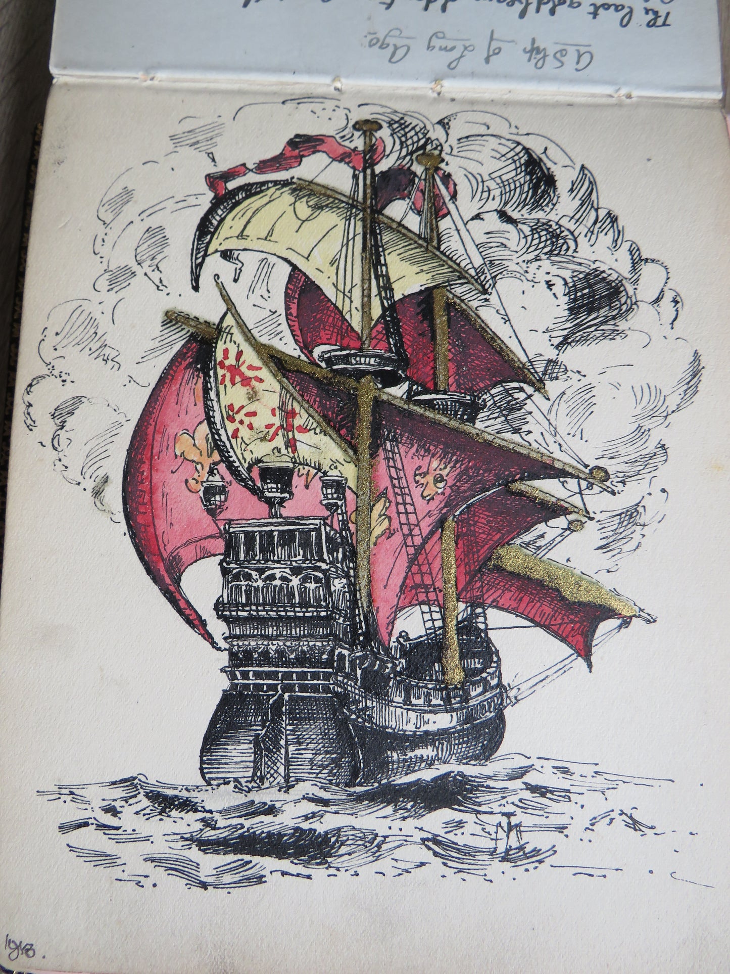 An Excellent Scrap / Sketch Book Dated 1918 Edinburgh WWI Cario, etc.