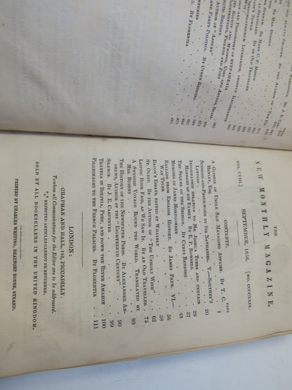 The New Monthly Magazine Edited By William Harrison Ainsworth 1856 Vol 108