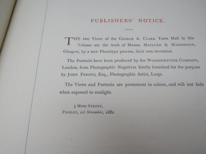 The Inauguration of the George A. Clark Town Hall, Paisley, with Phototype and Woodburytype Illustra book image 12